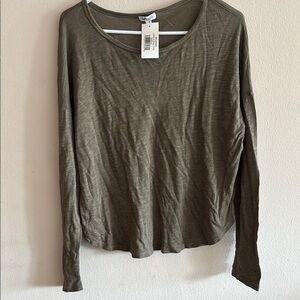 Splendid Olive Green Long Sleeve Top